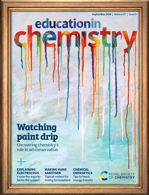 Cover of science education magazine Education in Chemistry Sept 2021